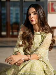 IZEL-UNSTITCHED 3PC LAWN CHIKANKARI EMBROIDERED SUIT-PK-5704