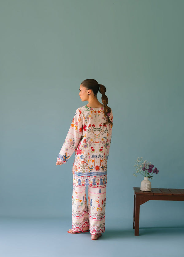 UNSTITCHED-2PC SHAMOZE SILK PRINTED SUIT-PK-2006