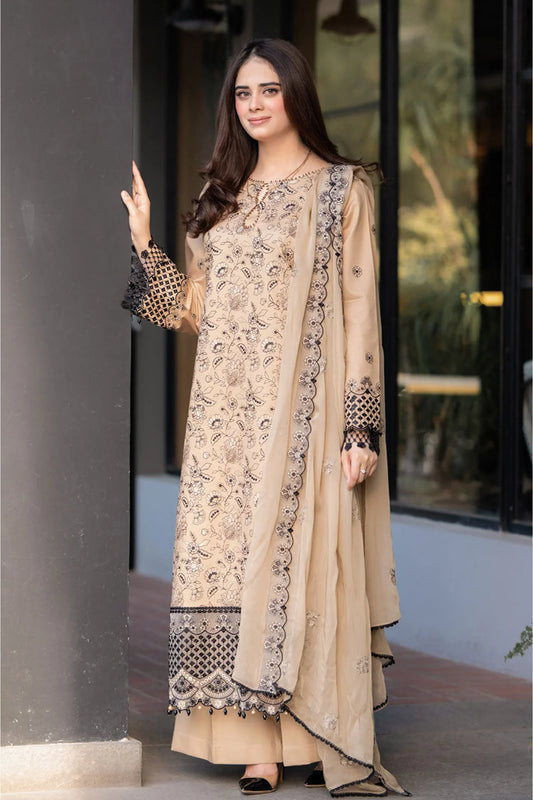 SAPPHIRE-3PC LAWN EMBROIDERED SHIRT WITH CHIFFON EMBROIDERED DUPATTA AND TROUSER-PK-5680