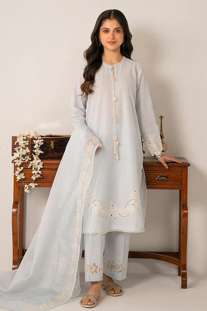 CROSS STITCH-UNSTITCHED 3PC LAWN EMBROIDERED SUIT-PK-5691