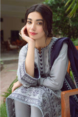 JAZMIN-3PC LAWN EMBROIDERED SHIRT WITH MONARK EMBROIDERED DUPATTA & TROUSER-PK-3143