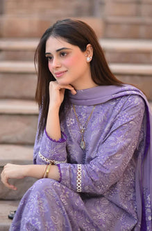BAREEZE- UNSTITCHED 3PC DHANAK EMBROIDERED SUIT-PK-5756