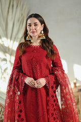QALAMQAR-UNSTITCHED 3PC LAWN CHIKAANKARI EMBROIDERED SUIT-PK-4665