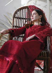 QALAMQAR-UNSTITCHED 3PC LAWN CHIKAANKARI EMBROIDERED SUIT-PK-4665