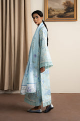 AYZEL-UNSTITCHED 3PC LAWN PRINTED EMB SUIT-PK-043