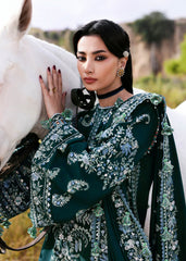 HUSSAIN REHAR-UNSTITCHED 3PC KARANDI EMBROIDERED SUIT-PK-5249