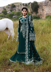 HUSSAIN REHAR-UNSTITCHED 3PC KARANDI EMBROIDERED SUIT-PK-5249