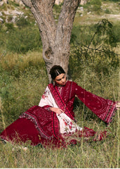HUSSAIN REHAR-UNSTITCHED 3PC KARANDI EMBROIDERED SUIT-PK-5215
