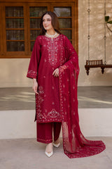 BATIK-UNSTITCHED 3PC LAWN EMBROIDERED SUIT-PK-4824
