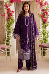 MAHNUR-UNSTITCHED 3PC DHANAK EMBROIDERED SUIT-PK-4328