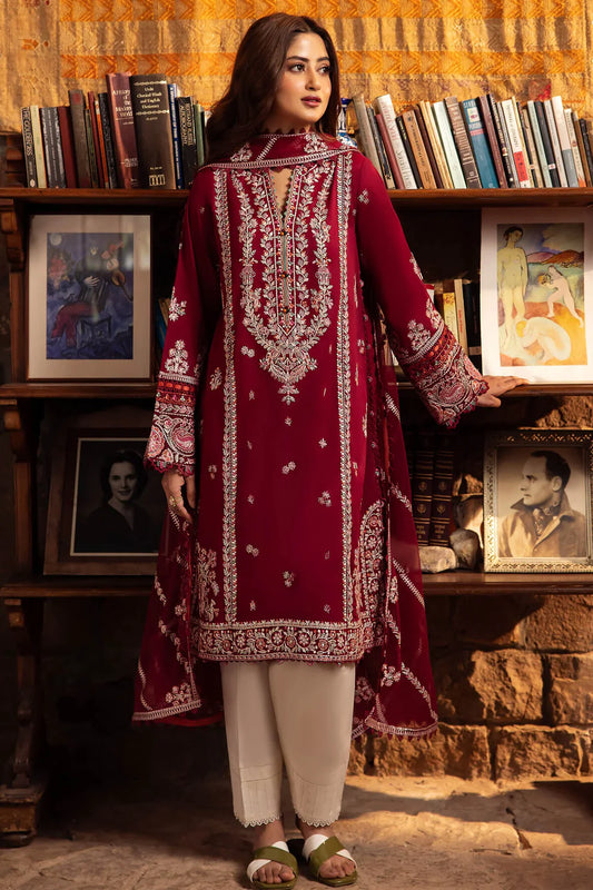 ZAHA-UNSTITCHED 3PC DHANAK EMBROIDERED SUIT-PK-4067