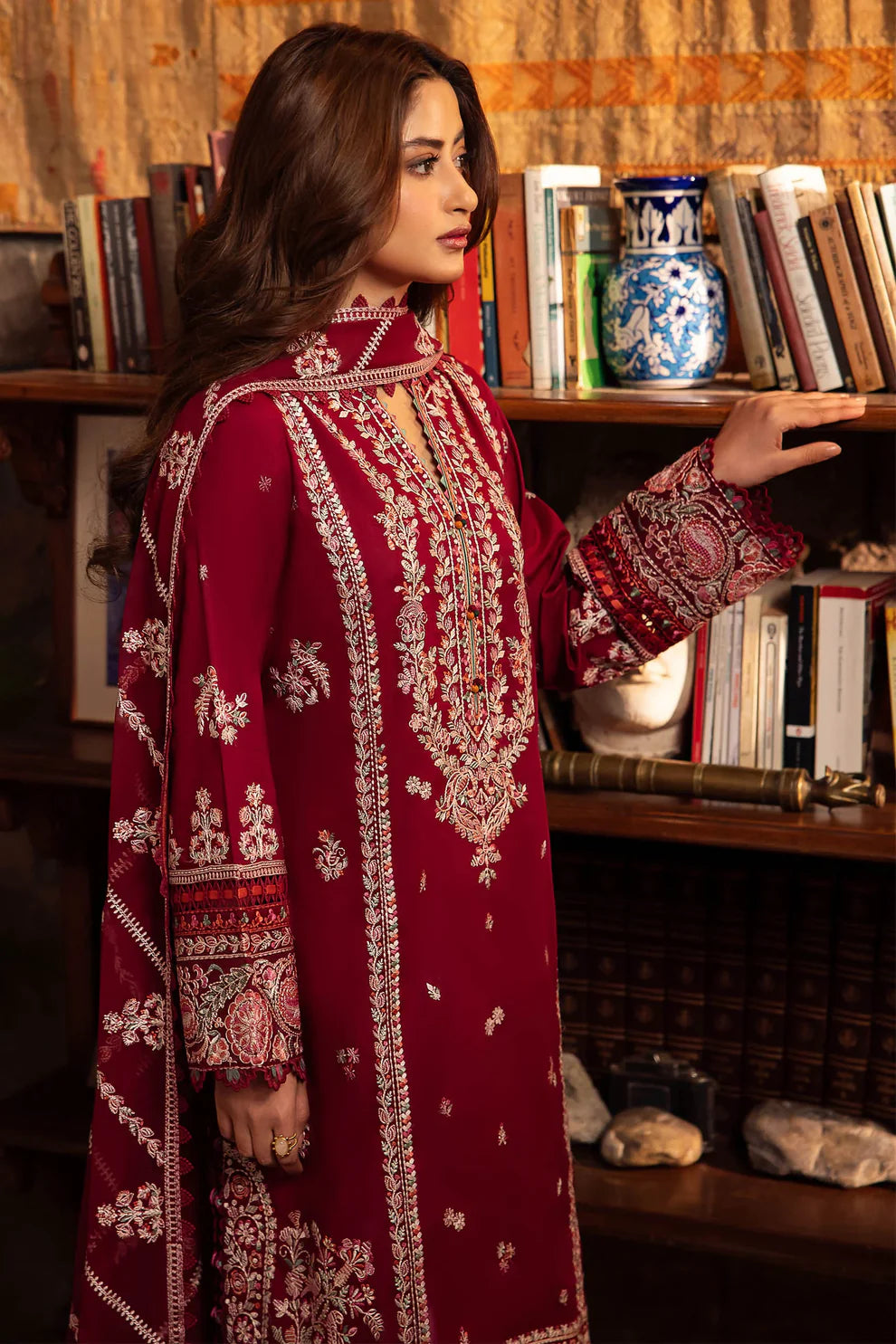 ZAHA-UNSTITCHED 3PC DHANAK EMBROIDERED SUIT-PK-4067
