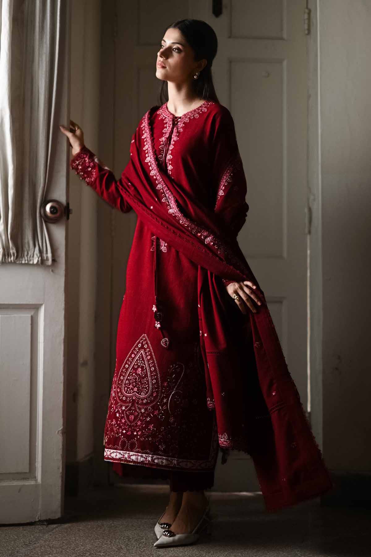 ZAIB-UNSTITCHED 3PC KARANDI EMBROIDERED SUIT-PK-5036